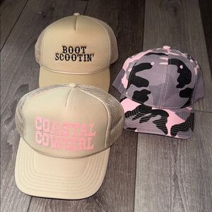 Tan and Pink altard state Trucker Hats